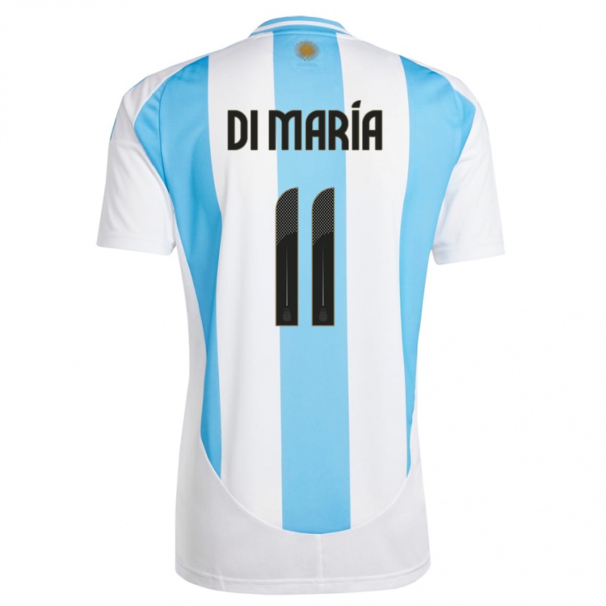 Kids Football Argentina Angel Di Maria #11 White Blue Home Jersey 24-26 T-Shirt Za