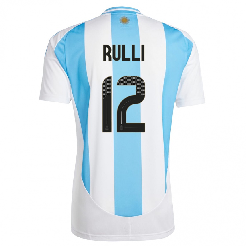 Kids Football Argentina Geronimo Rulli #12 White Blue Home Jersey 24-26 T-Shirt Za