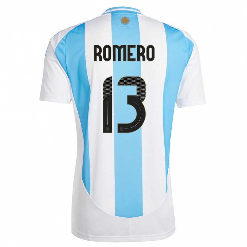 Kids Football Argentina Cristian Romero #13 White Blue Home Jersey 24-26 T-Shirt Za