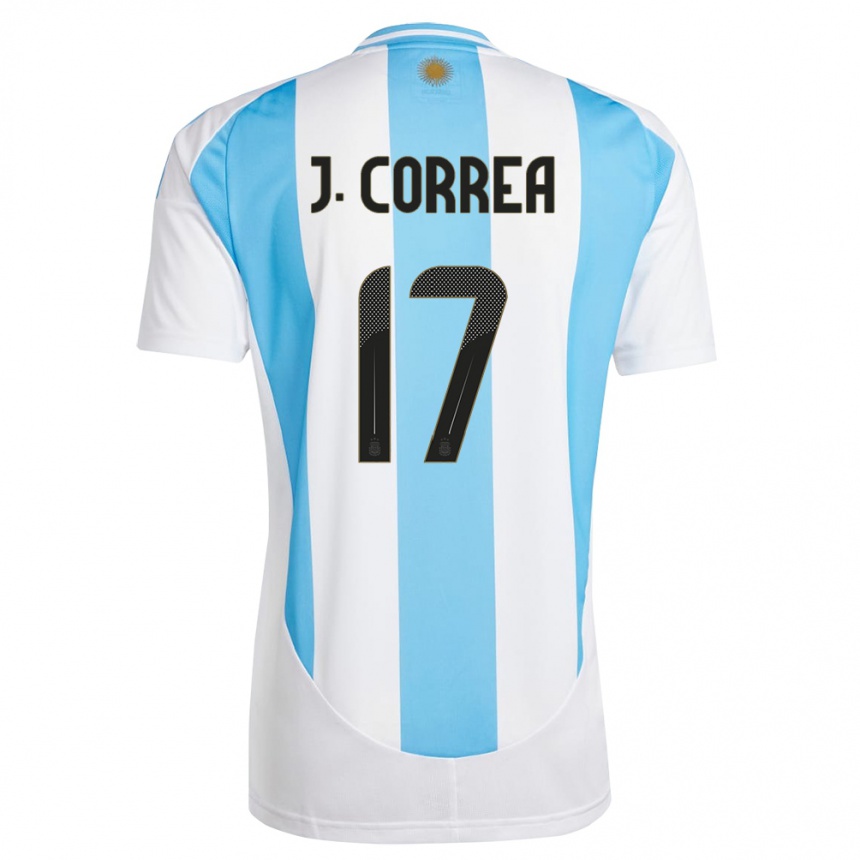 Kids Football Argentina Joaquin Correa #17 White Blue Home Jersey 24-26 T-Shirt Za