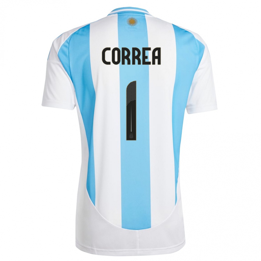 Kids Football Argentina Vanina Correa #1 White Blue Home Jersey 24-26 T-Shirt Za