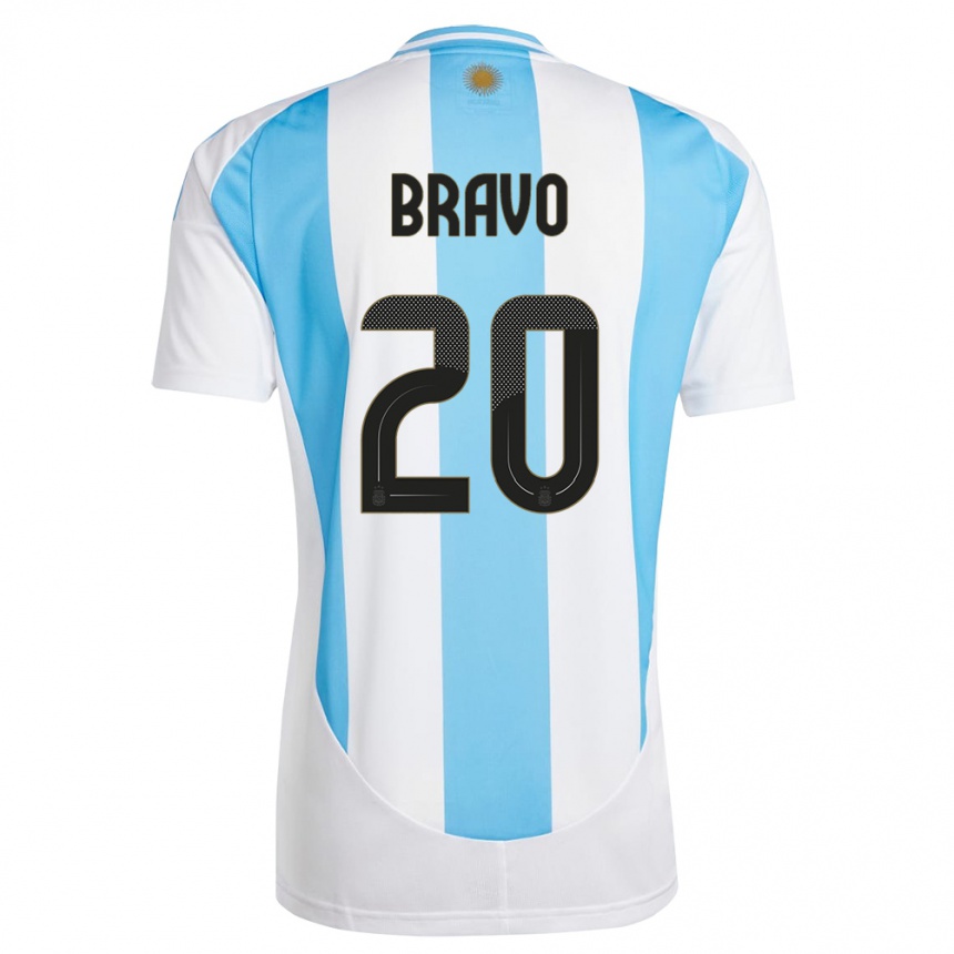 Kids Football Argentina Ruth Bravo #20 White Blue Home Jersey 24-26 T-Shirt Za