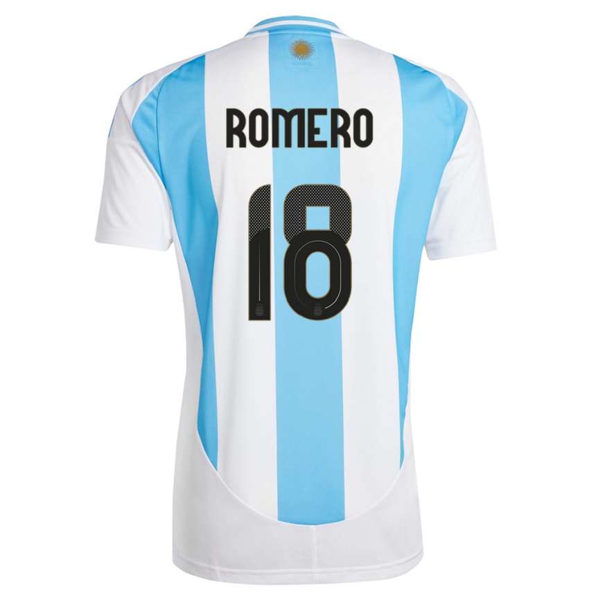 Kids Football Argentina Luka Romero #18 White Blue Home Jersey 24-26 T-Shirt Za