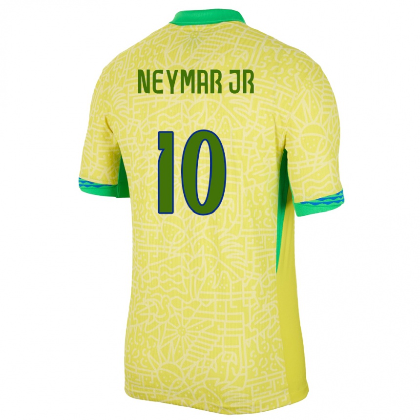 Kids Football Brazil Neymar #10 Yellow Home Jersey 24-26 T-Shirt Za