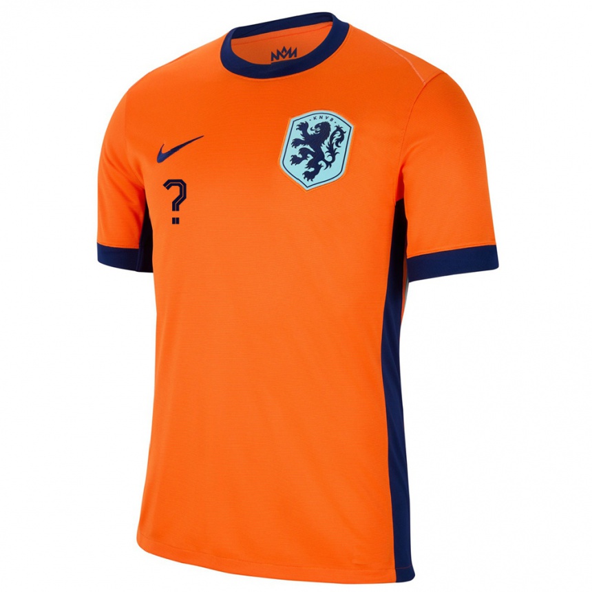 Kids Football Netherlands Your Name #0 Orange Home Jersey 24-26 T-Shirt Za