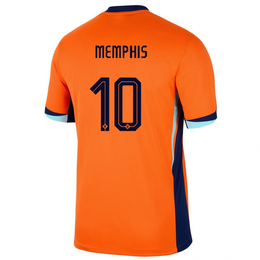 Kids Football Netherlands Memphis Depay #10 Orange Home Jersey 24-26 T-Shirt Za