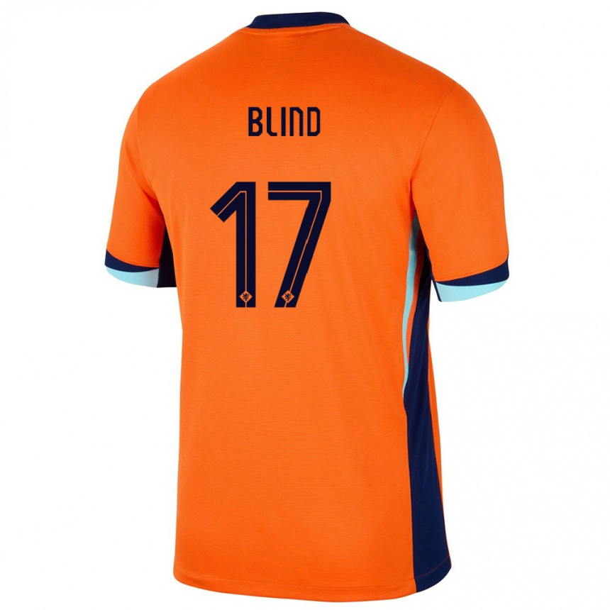 Kids Football Netherlands Daley Blind #17 Orange Home Jersey 24-26 T-Shirt Za