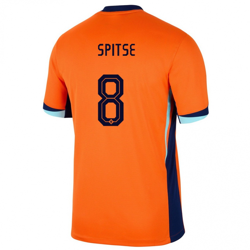 Kids Football Netherlands Sherida Spitse #8 Orange Home Jersey 24-26 T-Shirt Za