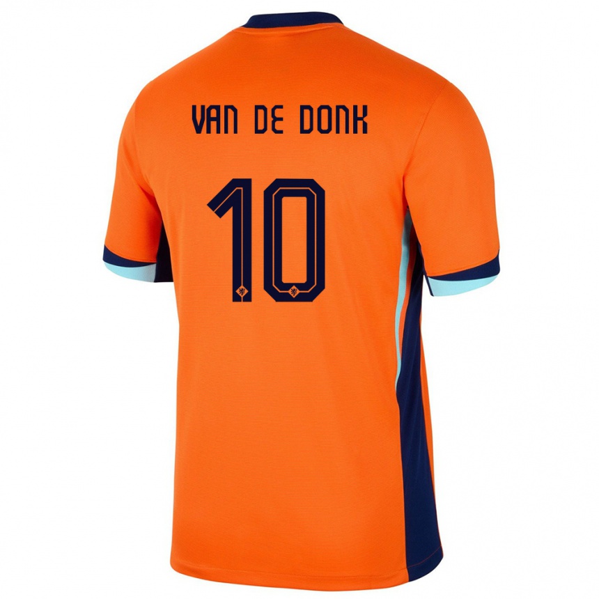 Kids Football Netherlands Danielle Van De Donk #10 Orange Home Jersey 24-26 T-Shirt Za