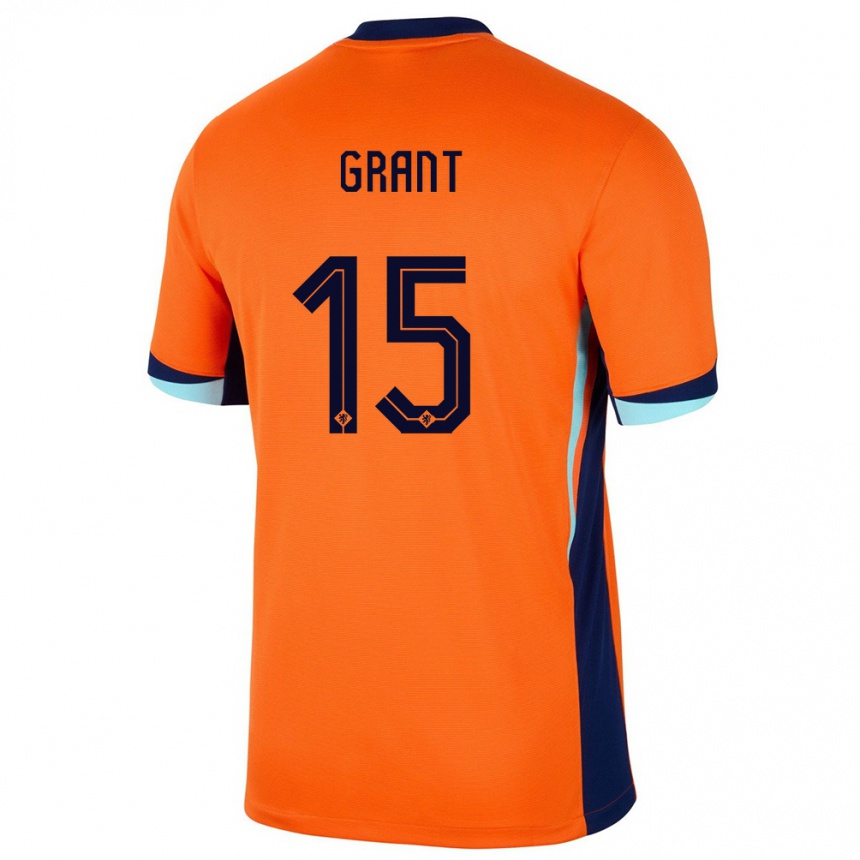 Kids Football Netherlands Chasity Grant #15 Orange Home Jersey 24-26 T-Shirt Za