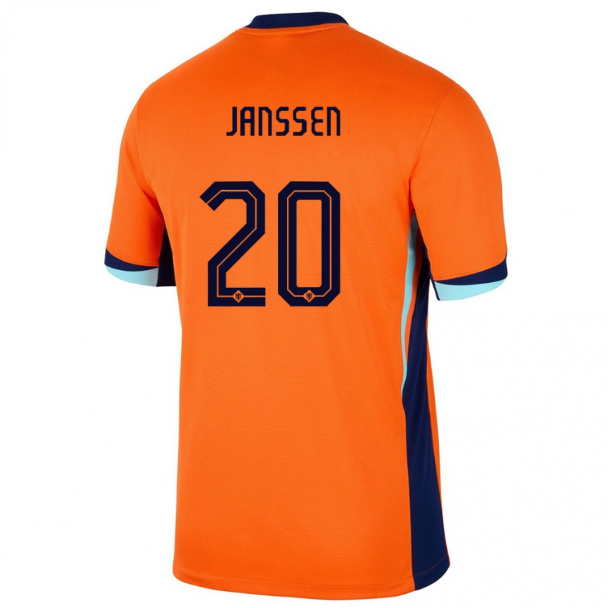 Kids Football Netherlands Dominique Janssen #20 Orange Home Jersey 24-26 T-Shirt Za