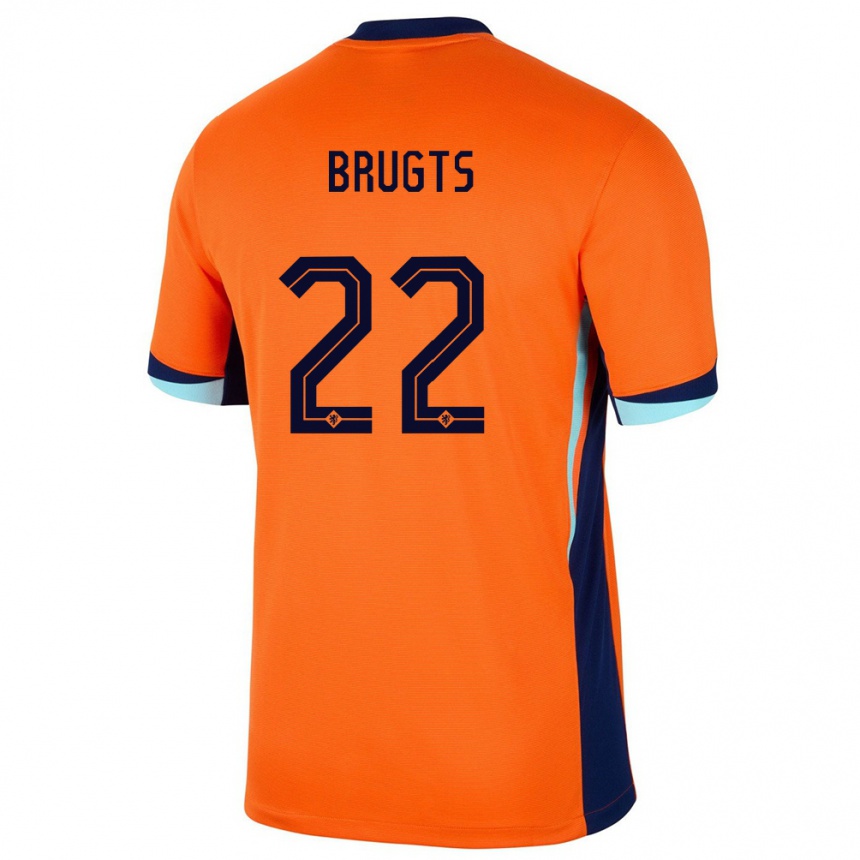 Kids Football Netherlands Esmee Brugts #22 Orange Home Jersey 24-26 T-Shirt Za