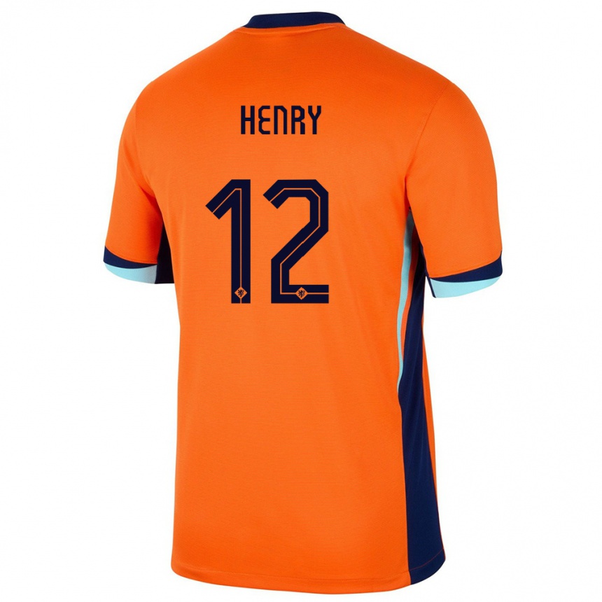 Kids Football Netherlands Alvaro Henry #12 Orange Home Jersey 24-26 T-Shirt Za