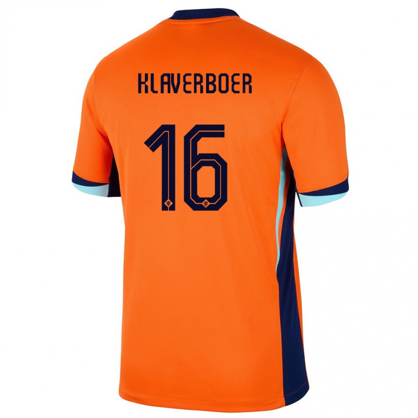 Kids Football Netherlands Bernt Klaverboer #16 Orange Home Jersey 24-26 T-Shirt Za