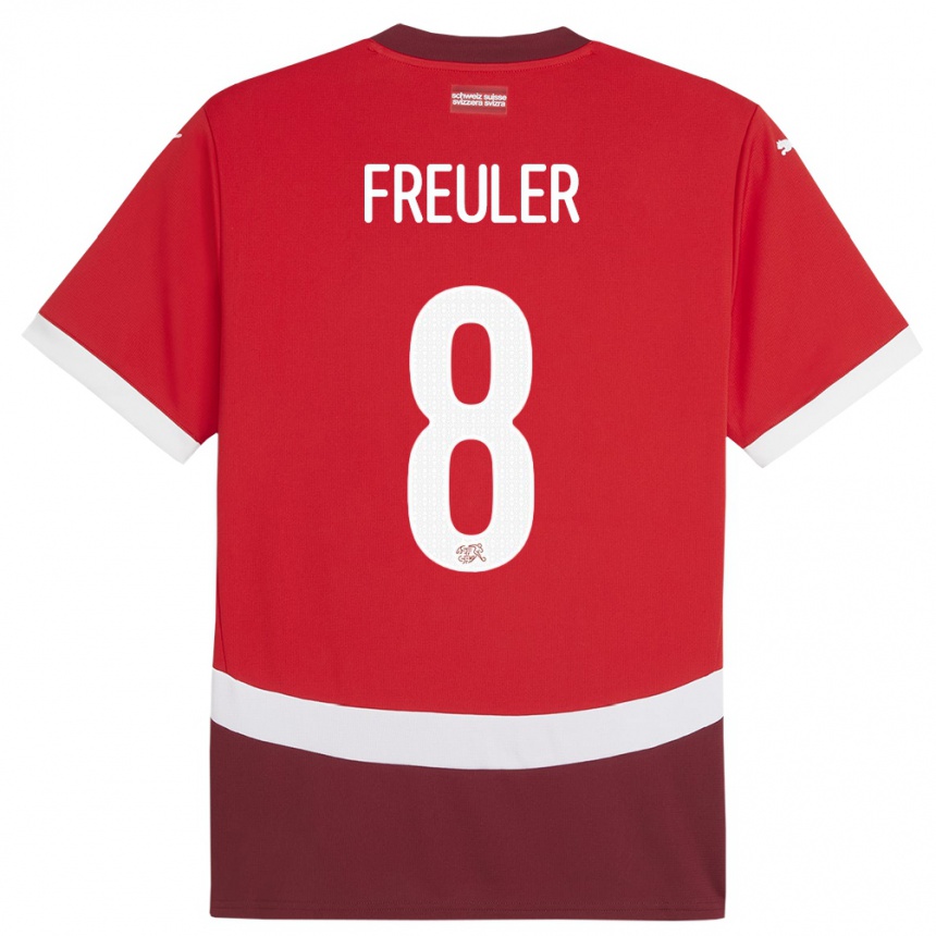 Kids Football Switzerland Remo Freuler #8 Red Home Jersey 24-26 T-Shirt Za