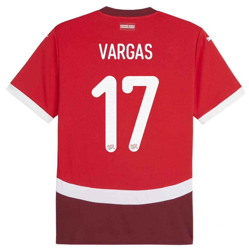 Kids Football Switzerland Ruben Vargas #17 Red Home Jersey 24-26 T-Shirt Za