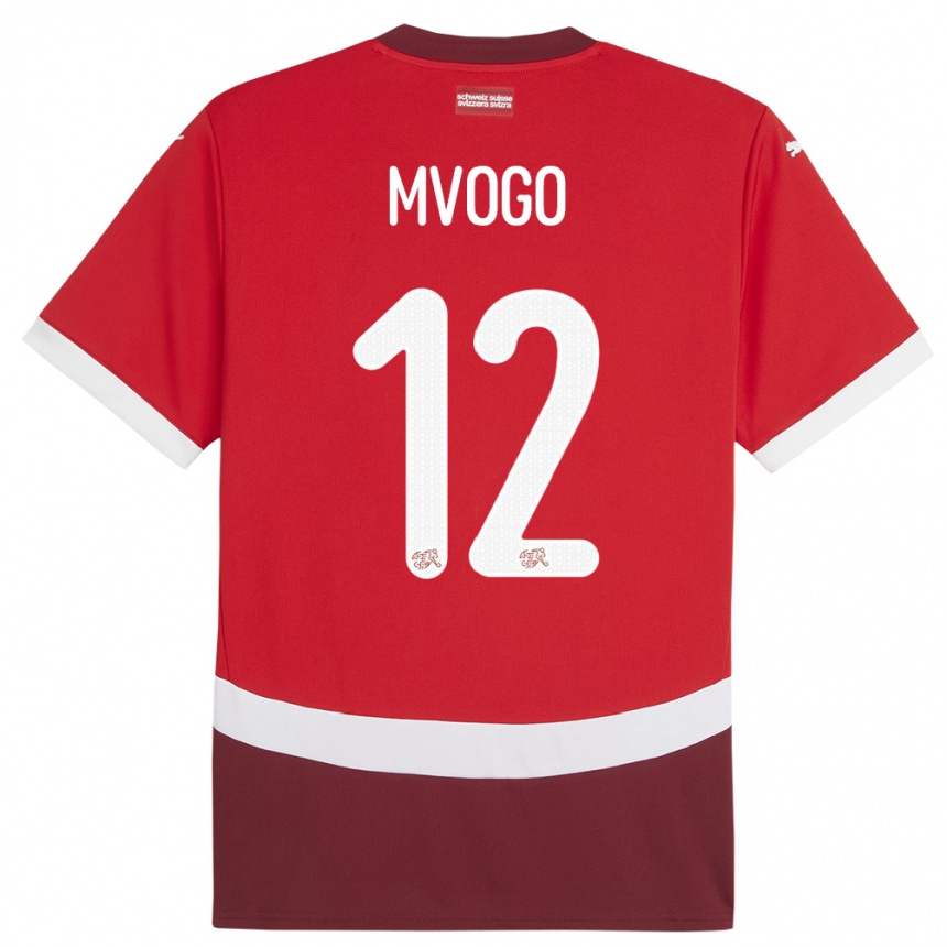 Kids Football Switzerland Yvon Mvogo #12 Red Home Jersey 24-26 T-Shirt Za