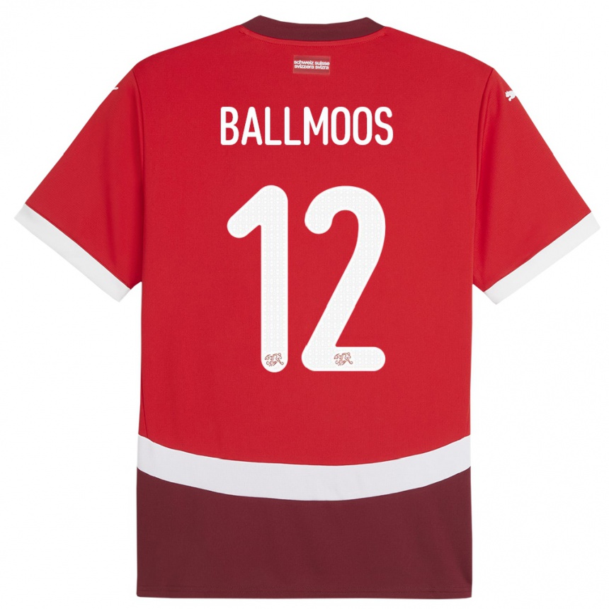 Kids Football Switzerland David Von Ballmoos #12 Red Home Jersey 24-26 T-Shirt Za