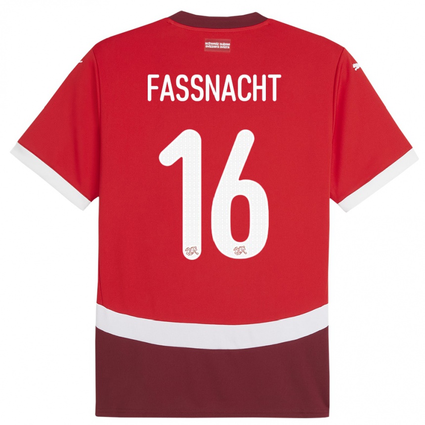 Kids Football Switzerland Christian Fassnacht #16 Red Home Jersey 24-26 T-Shirt Za