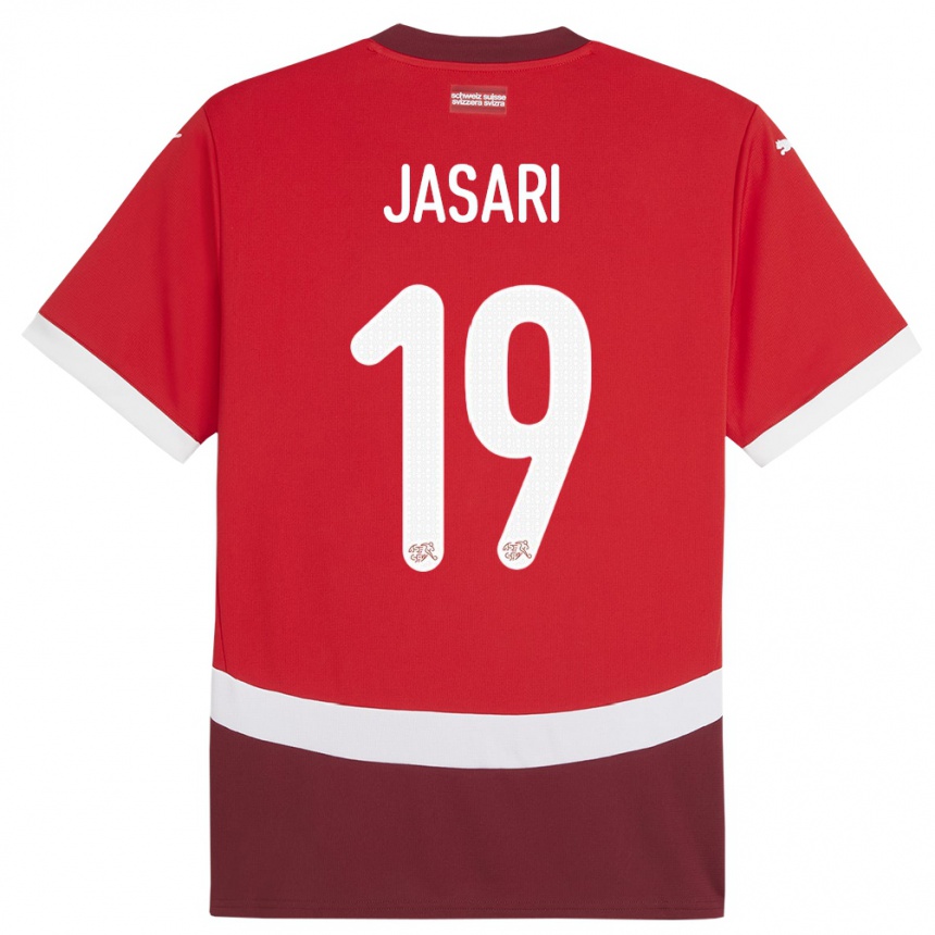 Kids Football Switzerland Ardon Jasari #19 Red Home Jersey 24-26 T-Shirt Za