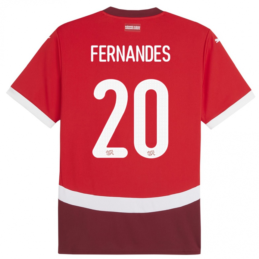 Kids Football Switzerland Edimilson Fernandes #20 Red Home Jersey 24-26 T-Shirt Za