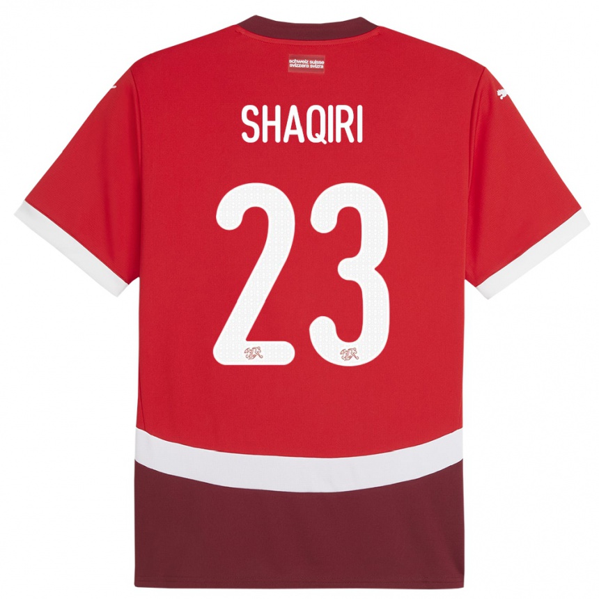 Kids Football Switzerland Xherdan Shaqiri #23 Red Home Jersey 24-26 T-Shirt Za