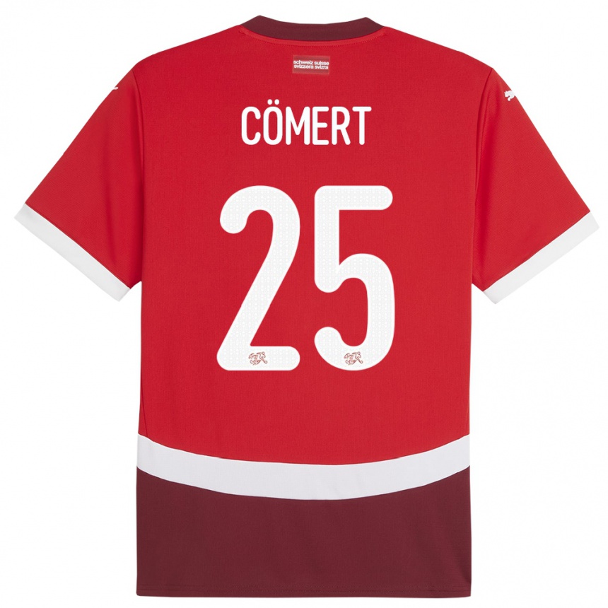 Kids Football Switzerland Eray Comert #25 Red Home Jersey 24-26 T-Shirt Za