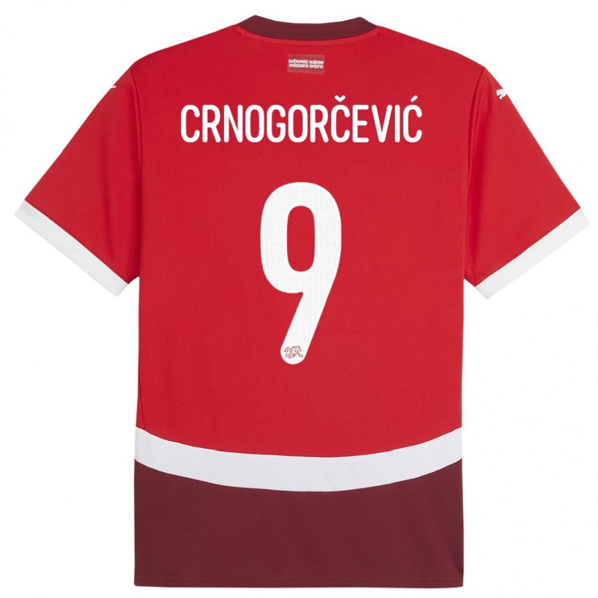 Kids Football Switzerland Ana Maria Crnogorcevic #9 Red Home Jersey 24-26 T-Shirt Za