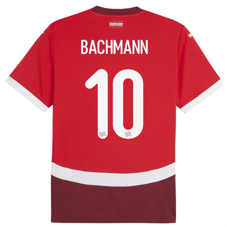 Kids Football Switzerland Ramona Bachmann #10 Red Home Jersey 24-26 T-Shirt Za