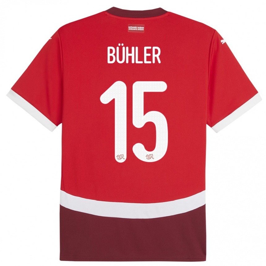 Kids Football Switzerland Luana Buhler #15 Red Home Jersey 24-26 T-Shirt Za