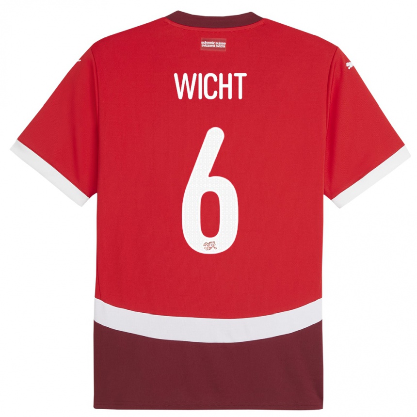 Kids Football Switzerland Nathan Wicht #6 Red Home Jersey 24-26 T-Shirt Za