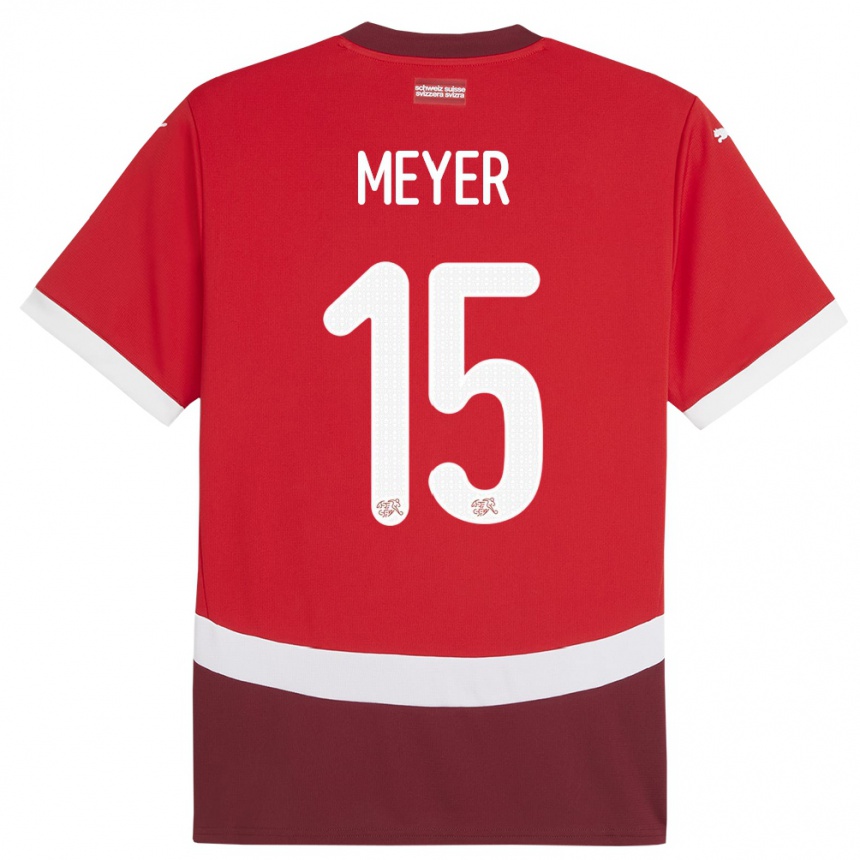 Kids Football Switzerland Leny Meyer #15 Red Home Jersey 24-26 T-Shirt Za