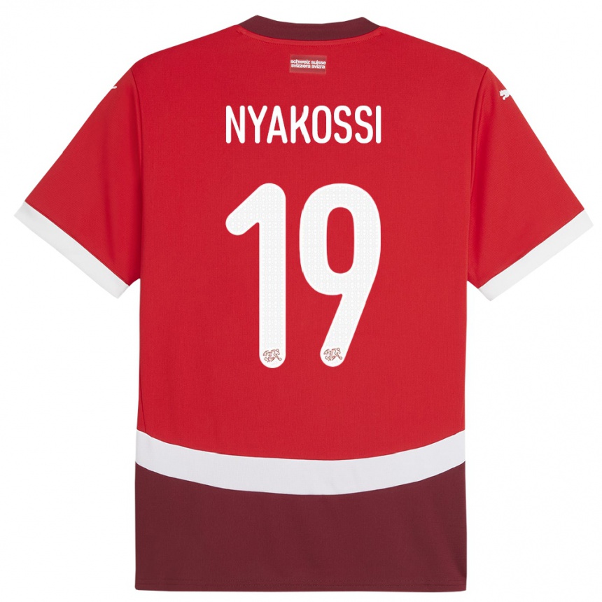 Kids Football Switzerland Roggerio Nyakossi #19 Red Home Jersey 24-26 T-Shirt Za