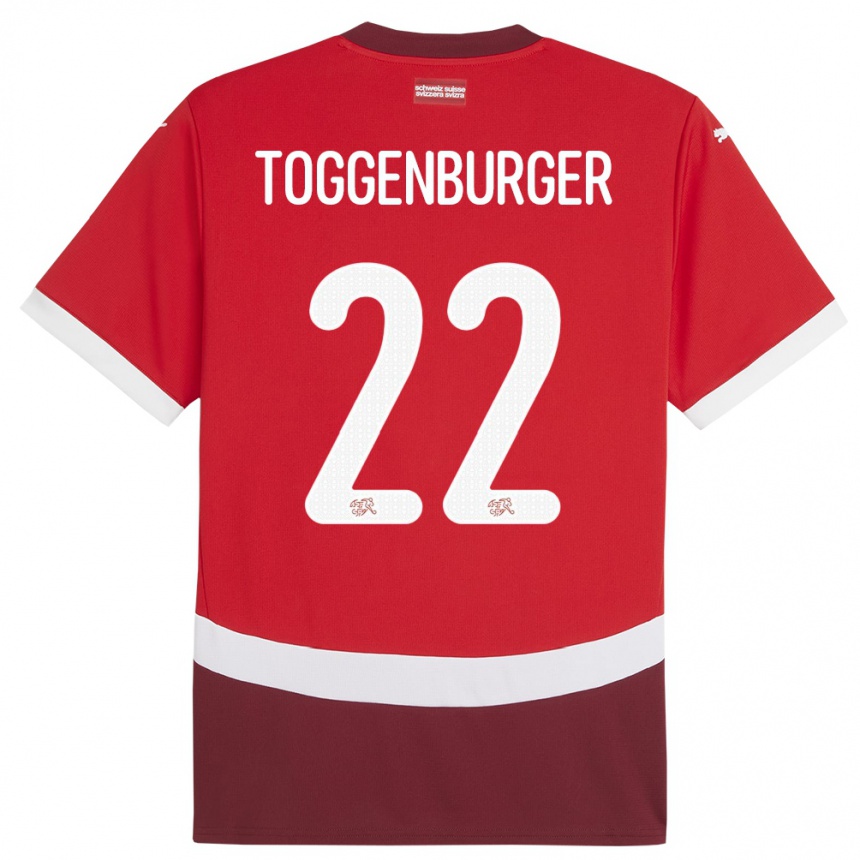 Kids Football Switzerland Nando Toggenburger #22 Red Home Jersey 24-26 T-Shirt Za