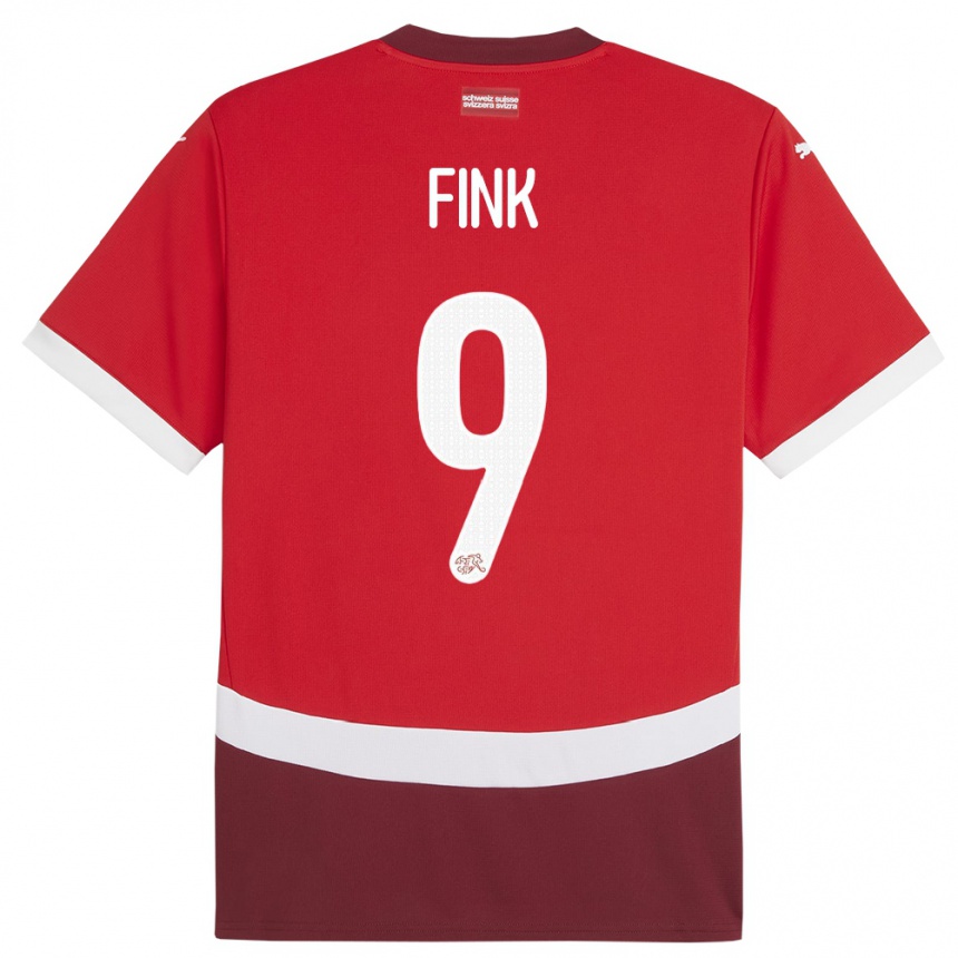 Kids Football Switzerland Bradley Fink #9 Red Home Jersey 24-26 T-Shirt Za