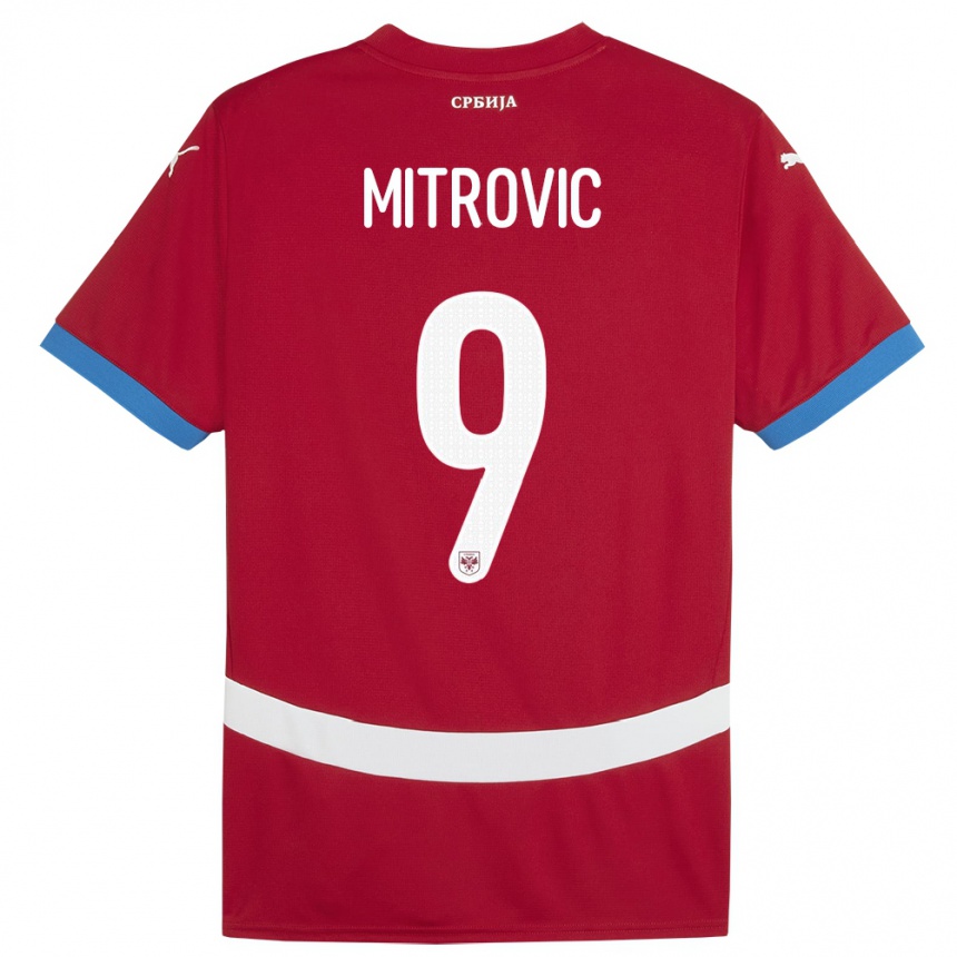 Kids Football Serbia Aleksandar Mitrovic #9 Red Home Jersey 24-26 T-Shirt Za