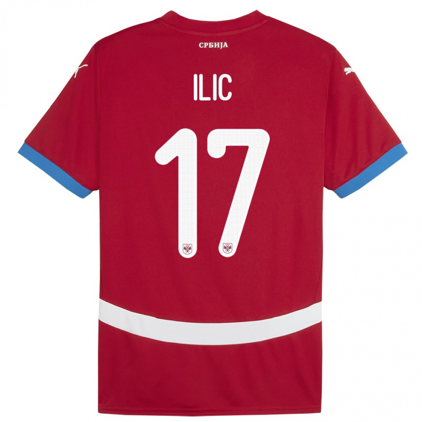 Kids Football Serbia Ivan Ilic #17 Red Home Jersey 24-26 T-Shirt Za