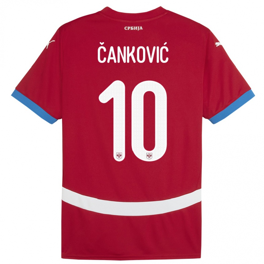 Kids Football Serbia Jelena Cankovic #10 Red Home Jersey 24-26 T-Shirt Za