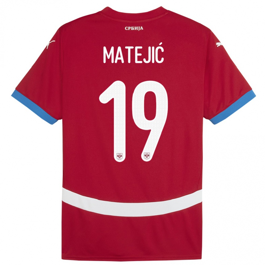 Kids Football Serbia Nina Matejic #19 Red Home Jersey 24-26 T-Shirt Za