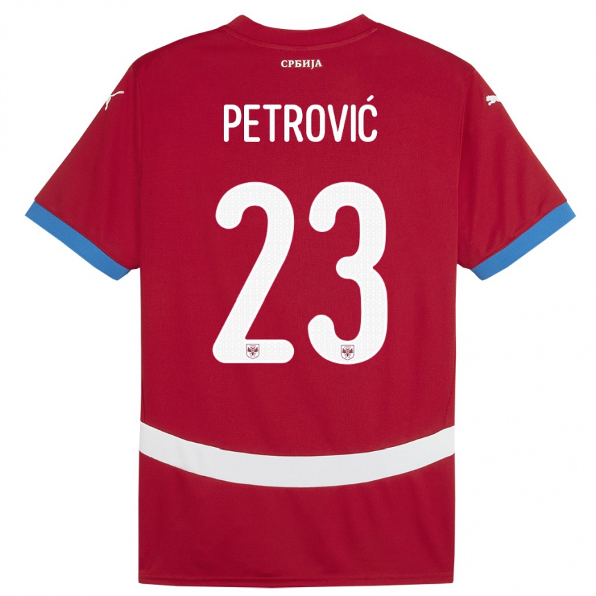 Kids Football Serbia Jovana Petrovic #23 Red Home Jersey 24-26 T-Shirt Za