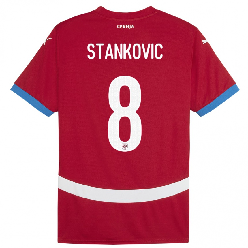 Kids Football Serbia Nikola Stankovic #8 Red Home Jersey 24-26 T-Shirt Za