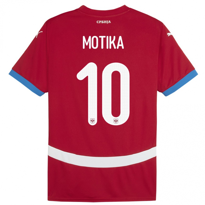 Kids Football Serbia Nemanja Motika #10 Red Home Jersey 24-26 T-Shirt Za