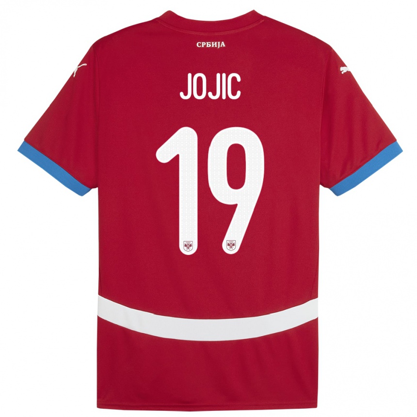 Kids Football Serbia Nikola Jojic #19 Red Home Jersey 24-26 T-Shirt Za