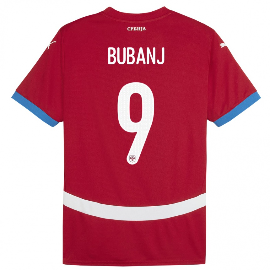 Kids Football Serbia Mateja Bubanj #9 Red Home Jersey 24-26 T-Shirt Za