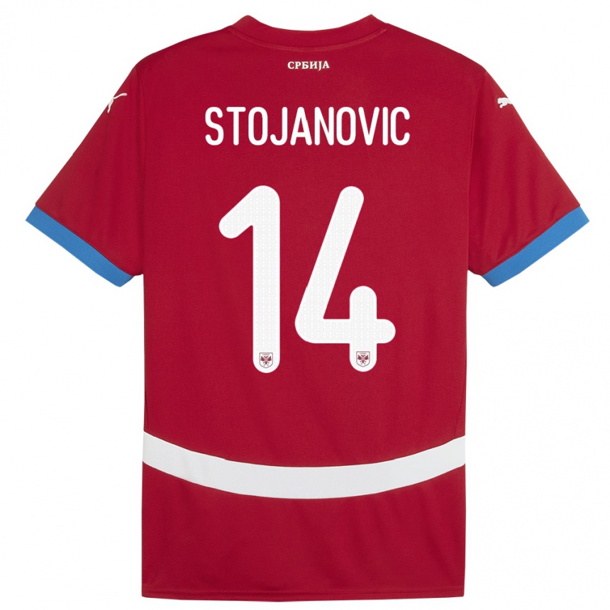 Kids Football Serbia Matija Stojanovic #14 Red Home Jersey 24-26 T-Shirt Za