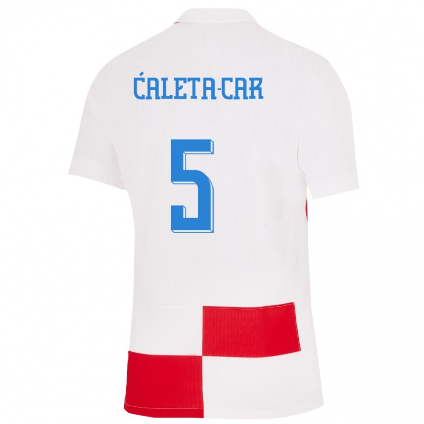 Kids Football Croatia Duje Caleta Car #5 White Red Home Jersey 24-26 T-Shirt Za