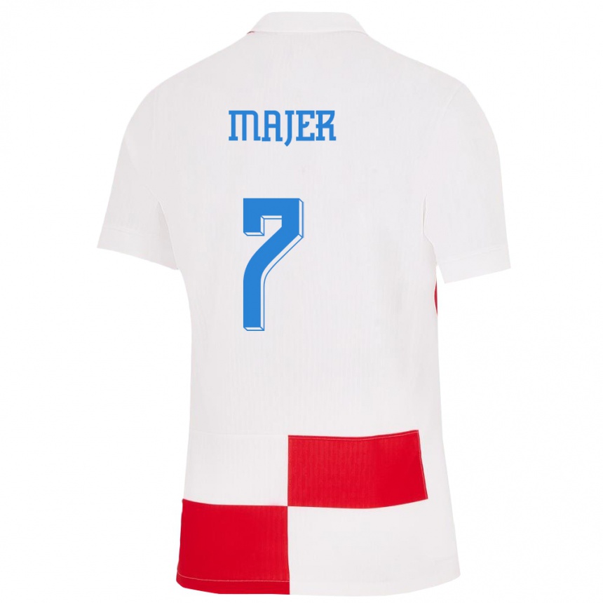 Kids Football Croatia Lovro Majer #7 White Red Home Jersey 24-26 T-Shirt Za