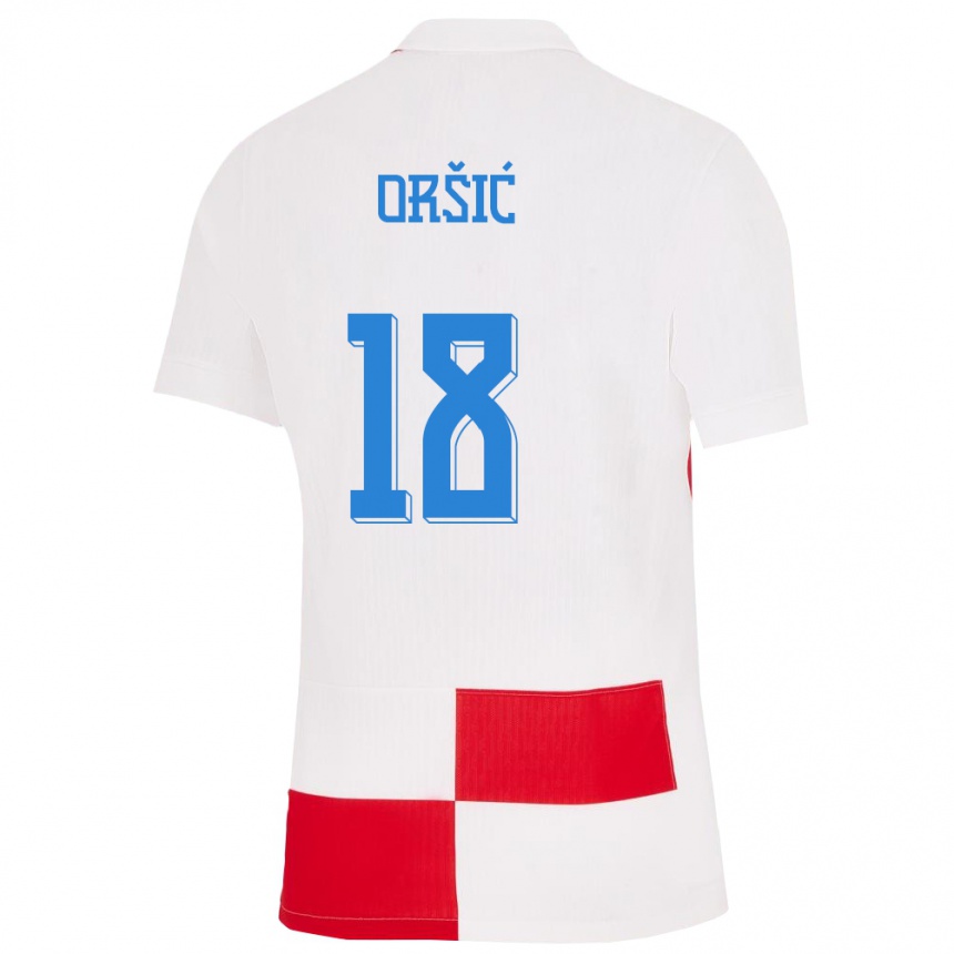 Kids Football Croatia Mislav Orsic #18 White Red Home Jersey 24-26 T-Shirt Za