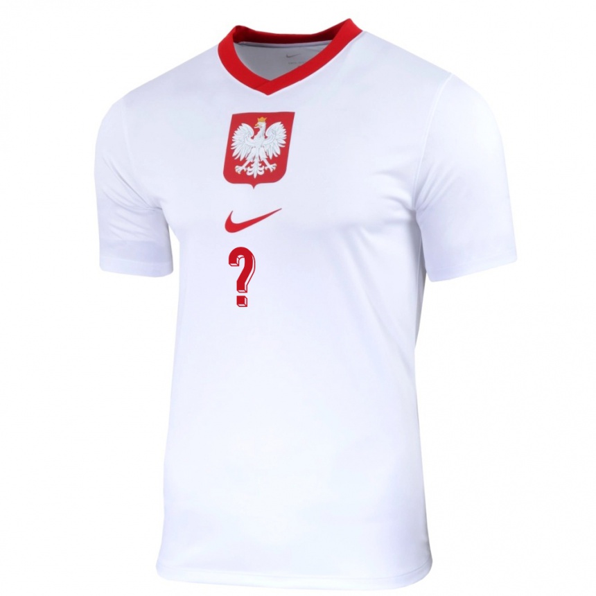 Kids Football Poland Your Name #0 White Home Jersey 24-26 T-Shirt Za