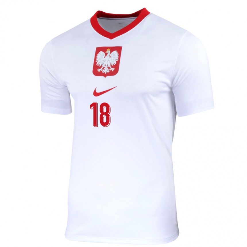 Kids Football Poland Bartosz Bereszynski #18 White Home Jersey 24-26 T-Shirt Za